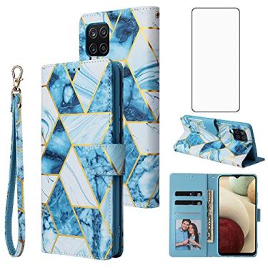 Imagem de Asuwish Capa carteira compatível com Samsung Galaxy A22 4G de 6,4 polegadas e protetor de tela de vidro temperado de couro com suporte de cartão para celular Gaxaly M32 M22 F22 Galaxies A 22 22A G4