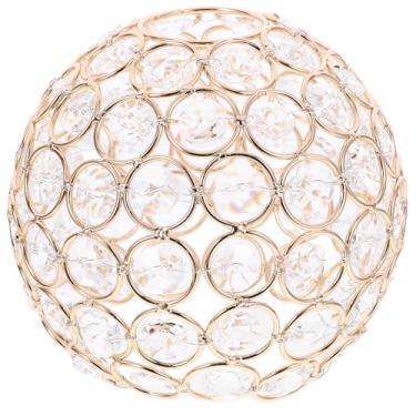 Imagem de Uonlytech Abajur de cristal dourado, cúpula redonda de teto, abajur de mesa, abajur, luminária decorativa de teto
