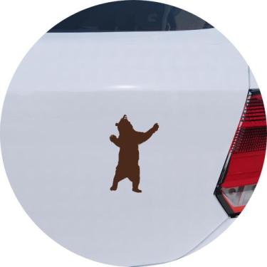 Imagem de Adesivo de Carro Urso Atacando de Pé - Cor Marrom - Melhor Adesivo, Ma