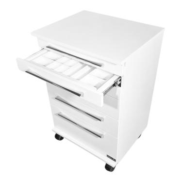 Imagem de Carrinho Branco Suporte Para Esmalte Estéticos Com Rodinhas