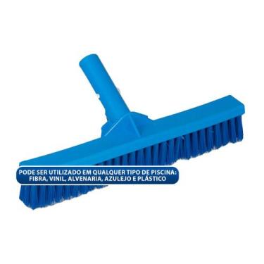 Imagem de Escova Para Piscina Cerdas Nylon Com 32cm Limpeza Fibra Vinil Inflável