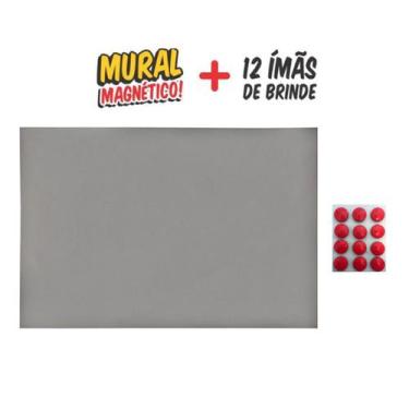 Imagem de Painel de Parede Mural de Fotos e Recados Decoração Cinza de 40x60 cm 