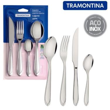 Imagem de Faqueiro Talheres de Mesa Aço Inox Laguna 16 Peças Tramontina, Inox, 1