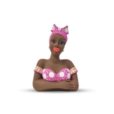 Imagem de Boneca Namoradeira Laço Vermelha 18 Cm Em Gesso Decoração Janela Varan