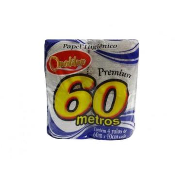 Imagem de Kit 2 Papel Higiênico Branco Macio Premium Rolo 10cmx60m 4un - QUALILU