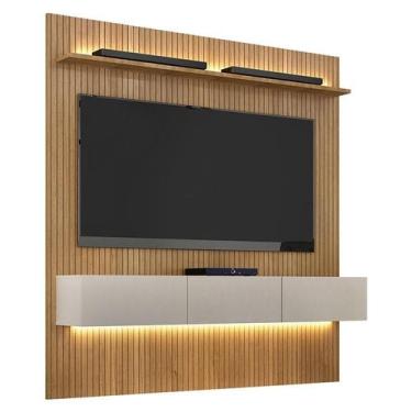 Imagem de Home Suspenso Frisado Curitiba 180 Cinamomo Off White com Led - Valdem