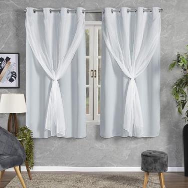 Imagem de Cortina Janela Pequena Tecido Blackout 2,00 x 1,40 Com Voil - MH Enxov