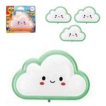 Imagem de 3 Abajur Luminária Nuvem Tomada Infantil Luz Led - Zn