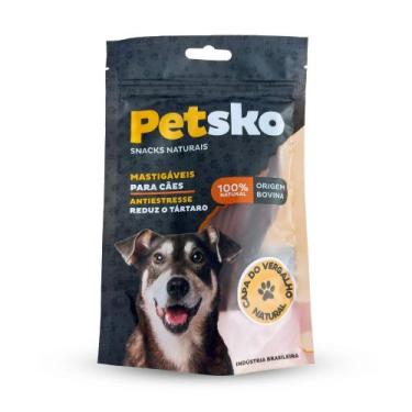 Imagem de Petiscos Mastigáveis para Cães Petsko Capa do Vergalho Bovino Desidrat
