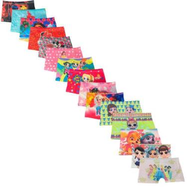 Imagem de Kit 15 Calcinha Infantil Boxer Fristyle Personagens Menina Em Microfib