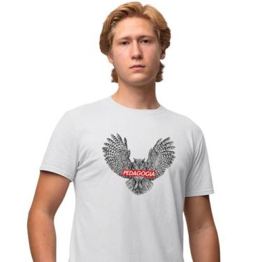 Imagem de Camisa Camiseta Masculina Estampada Supreme Pedagogia 100% Algodão Fio
