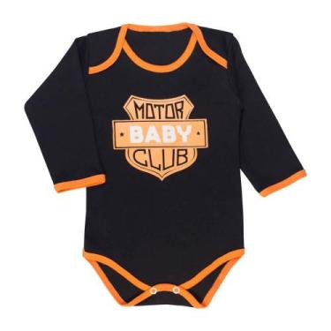 Imagem de Body longo suedine preto para bebê motor baby - Era Uma Vez, RN