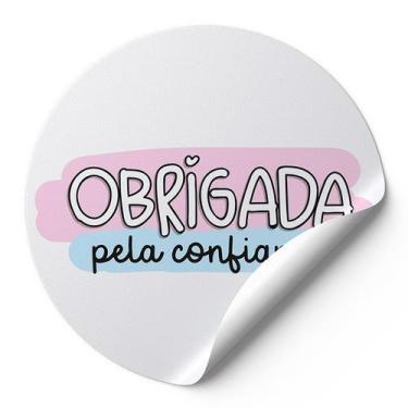 Imagem de 120 Etiquetas Adesivas Redondas Selo Obrigada Pela Confiança! Impressã