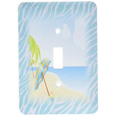 Imagem de 3dRose Lsp_112471_1 Cena de praia no Aqua Zebra Light Switch Cover