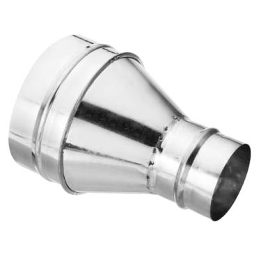 Imagem de PATIKIL Conector redutor de duto redondo de 15 a 7 cm, encaixe de tubo adaptador de aço galvanizado para sistemas de ventilação de cozinha de banheiro, tom prateado