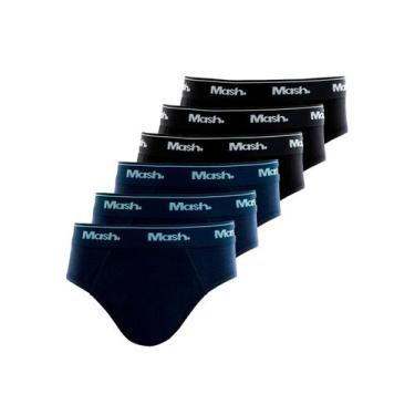 Imagem de Kit com 6 Cuecas Infantil Slip Mash 193.01, Azul marinho, G