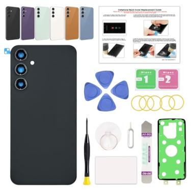 Imagem de GREEN FUSION Compatível com substituição da capa traseira do Galaxy S23 FE, porta de vidro traseira S23 FE 5G SM-S711 com lente de câmera pré-instalada, ferramentas de reparo e instruções, grafite
