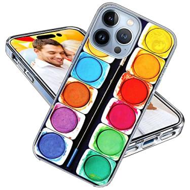 Imagem de ARTIOSIT Capa para iPhone 14 Pro Max para meninas mulheres homens, à prova de choque, fina, macia, TPU transparente, capa protetora para celular com design para iPhone 14 ProMax 6.7, caixa de tinta