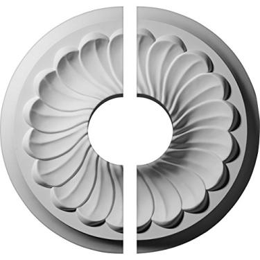 Imagem de Medalhão de teto em espiral de flor Ekena Millwork 30 cm de diâmetro externo x 6 cm, Divisor, 12 1/4"OD x 3 1/2"ID x 2 1/4"P (Fits Canopies up to 3 1/2"), Factory Primed