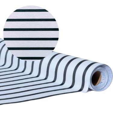 Imagem de Papel de Parede Preto e Branco Listrado - Aura Home