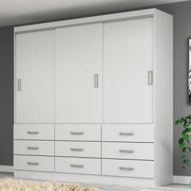 Imagem de Guarda-Roupa Casal Isabela 3 PT 9 GV Branco - Modern