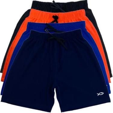Imagem de 3 Bermuda Infantil Juvenil Masculina Elastic Tactel com Elastano Liso 