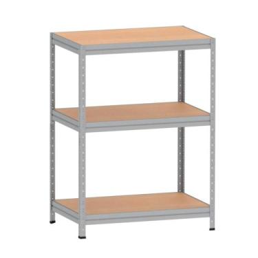 Imagem de Estante Pesada Prateleira de Madeira Pandin 1,25 x 0,60 m Cinza Crista