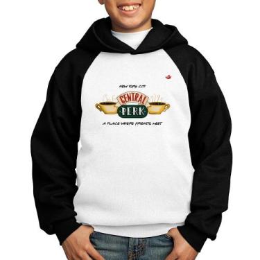 Imagem de Moletom Infantil Central Perk - Foca na Moda, Branco, Preto, 6