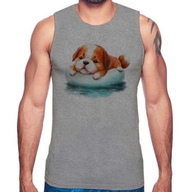 Imagem de Regata Cachorrinho Na Piscina  - Foca na Moda, Cinza, M