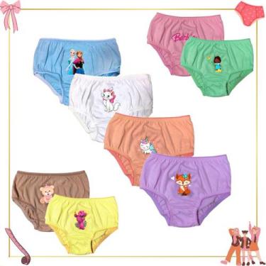 Imagem de Kit 6 Calcinhas Infantil 100% Algodão P-M-G-GG - Maramiss Lingerie, M