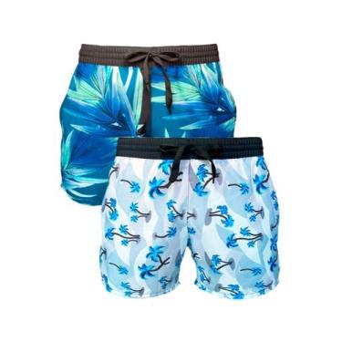 Imagem de KIT 2 Shorts de Praia Masculino  Bermuda de Agua Floral 397 - KS, M, A