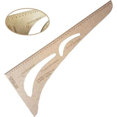 Imagem de Régua Esquadro N2 50cm Alfaiate Cavas Moldes Confecção 0509. - LAPIDAR