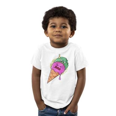 Imagem de Camiseta Infantil Menino Menina Sorvete Zumbi Casquinha Kids - Hipster