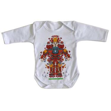 Imagem de body nenê criança roupa bebê manga longa Homem Ferro Peças - Empório D