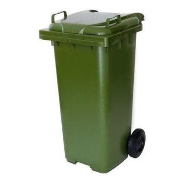 Imagem de Lixeira Contentor 240 Litros Coleta Seletiva Tampa Rodas - JSN