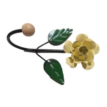 Imagem de Cabide de Parede Artesanal Ferro e Madeira - Shop da Magie, Vermelho