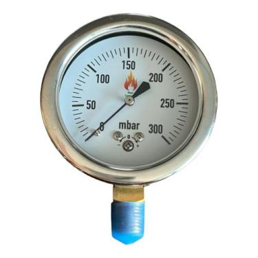 Imagem de Manômetro Análogico 300 mbar (Diâmetro 63 mm com rosca NPT 1/4)  - Meg