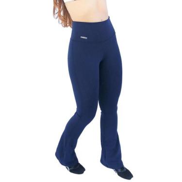Imagem de Calça Legging Flare Bailarina  Cós Cintura Alto Azul Marinho - Element