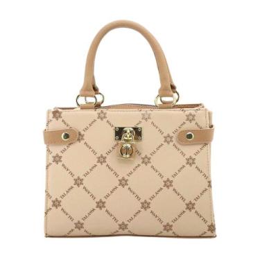 Imagem de Bolsa Grande Ombro Feminina Estilosa Moda Exclusiva - Talassa, Amêndoa