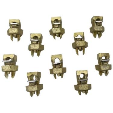 Imagem de Kit 10 Split Bolt de Bronze 16mm Parafuso Fendido para Emenda Cabos Bi