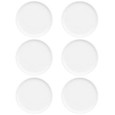 Imagem de Jogo 6 Pratos de Sobremesa Porcelana Branca Redondos 18,5cm Bold Germer Hotel Bar Restaurante
