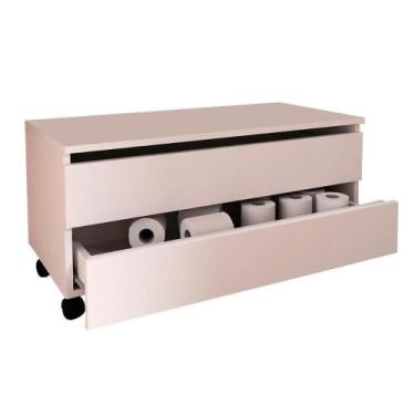 Imagem de Gabinete de Banheiro BN3603 2 Gavetas c/ Rodízio cor Branco - Tecno Mo