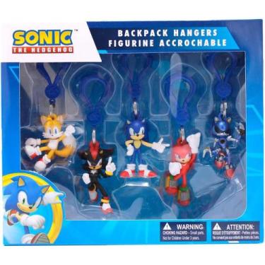 Imagem de Set 5 Figuras Sonic The Hedgehog P/ Mochila Colecionáveis - Just Toys