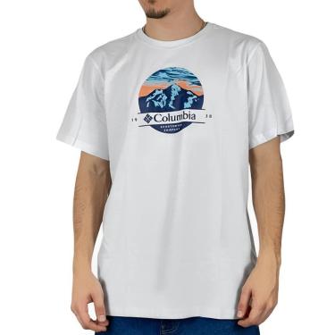 Imagem de Camiseta GG Masculina Columbia Branca Algodão Manga Curta