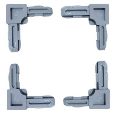 Imagem de Cantoneira tela mosquiteiro para perfil alumínio cinza 4 Pç - Sabra Fe