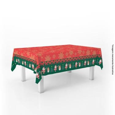 Imagem de Toalha De Mesa Retangular Decorativa Natal Flocos De Neve - PRESENTE-B