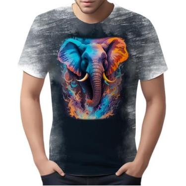 Imagem de Camiseta Camisa Estampada Elefante Fogo Ilustração Moda 3 - Enjoy Shop