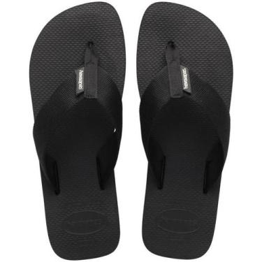 Imagem de Chinelo Havaianas Urban Basic Material Tira Larga Em Tecido, Preto, 41