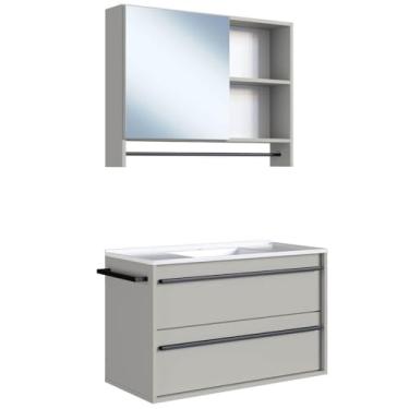 Imagem de Kit Gabinete Suspenso com Cuba e Espelheira 80cm Arenas PRODDY