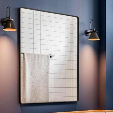 Imagem de Espelho Decorativo Estilo Industrial Hebrew Preto